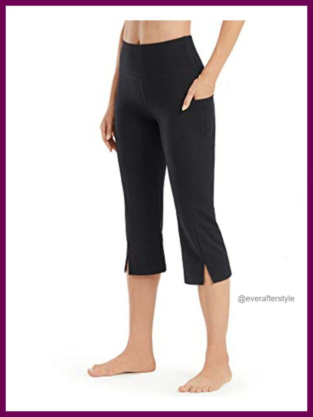 Bootcut Yoga Pants High Waisted Capris with Pockets for Women